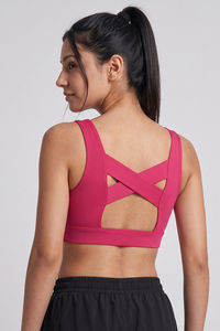 Zelocity Medium Impact Quick Dry Sport Bra - Pink Yarrow — thumbnail 3